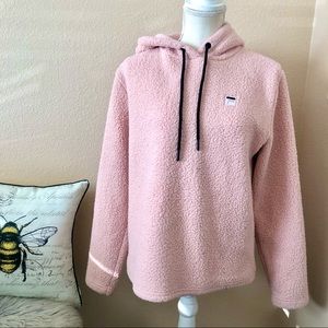 Fila pink sherpa hoodie medium